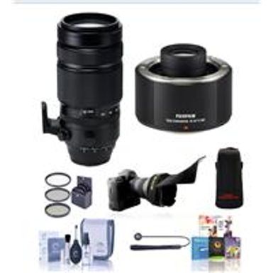image of Fujifilm XF 100-400mm F4.5-5.6 R LM OIS WR Lens - Bundle with Fujifilm XF2X TC WR, Telecoverter, 77mm filter kit, Flex Lens Shade, Cleaning Kit, Capleash II, Software Package with sku:ifj100400xl2-adorama
