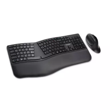 Kensington - Pro Fit Ergo K75406US Ergonomic,Full-size Wireless Keyboard and Mouse Bundle - Black