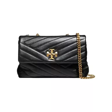 Tory Burch Kira Chevron Convertible Shoulder Bag (Small, Black)