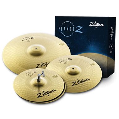 image of Zildjian Planet Z Complete Cymbal Pack, Includes Two 14" HiHat Cymbals, 16" Crash Cymbal and 20" Ride Cymbal with sku:zjzp4pk-adorama