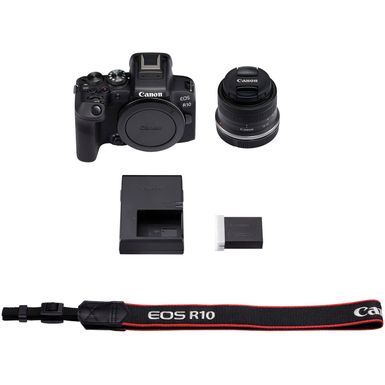 Alt View Zoom 18. Canon - EOS R10 Mirrorless Camera with RF-S 18-45 f/4.5-6.3 IS STM Lens - Black