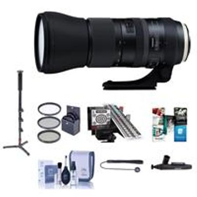 image of Tamron SP 150-600mm F/5-6.3 Di VC USD G2 Lens for Canon DSLR Cameras - Bundle With 95mm Filter Kit, Cleaning Kit, Lenspen Lens Cleaner, Capleash, LensAlign MkII Focus Calibration, Monopod, Software Package with sku:tm150600canb-adorama
