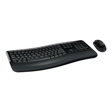 image of Microsoft - Comfort Desktop 5050 Ergonomic Full-size Wireless Optical Curved Keyboard and Mouse - Black with sku:pp400001-pp400001-abt