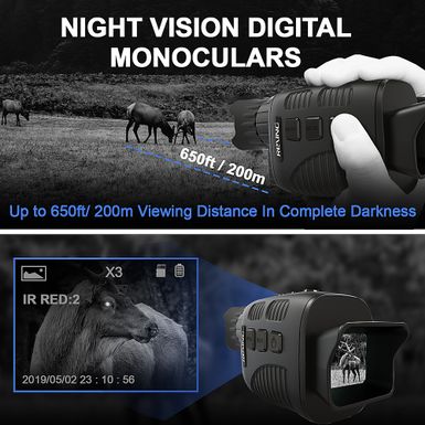Alt View Zoom 21. Rexing - B1 Basic Digital Night Vision Monoculars Infrared Digital Camera - Black