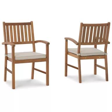 image of Janiyah Outdoor Dining Arm Chair (Set of 2) with sku:p407-601a-ashley