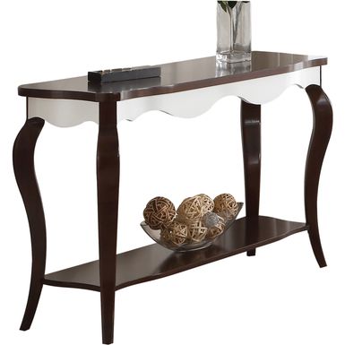 ACME Mathias Sofa Table, Walnut & White