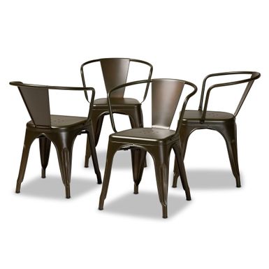 image of Ryland Modern and Industrial Metal Dining Chair Set (4PC) - Gun Metal with sku:ezowby_wo6f9t7ebx-0evgstd8mu7mbs-overstock