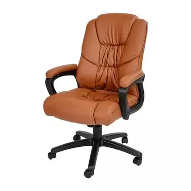 Alamont Home Contemporary Leather/Faux Leather Big & Tall Swivel Office Chair - Brown