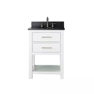 image of Avanity Brooks White 25-inch Vanity Combo with Top and Sink - Black Granite with sku:9mik5vpm5z-ag8omkm5rhastd8mu7mbs-overstock