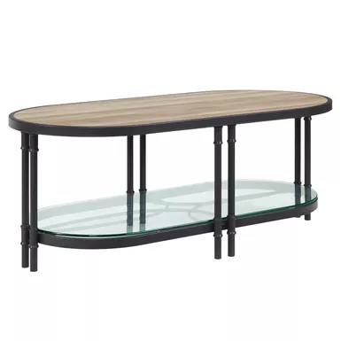 ACME Brantley Coffee Table, Oak & Sandy Black Finish