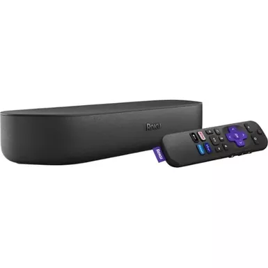 image of Roku - Streambar Powerful 4K Streaming Media Player, Premium Audio, All in One, Voice Remote and TV controls - Black with sku:bb21619391-bestbuy