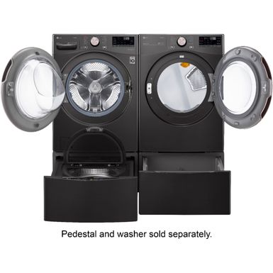 Alt View Zoom 23. LG - 7.4 Cu. Ft. Stackable Smart Electric Dryer with Steam and Built-In Intelligence - Black Steel