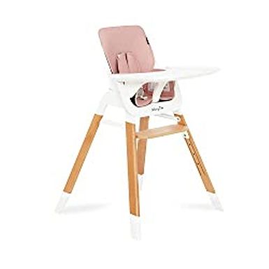 image of Dream On Me Nibble Wooden Compact High Chair in Pink| Light Weight | Portable |Removable seat Cover I Adjustable Tray I Baby and Toddler with sku:b09czkjrm3-amazon