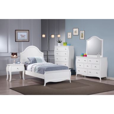 image of Copper Grove French Country White 4-piece Bedroom Set - Twin with sku:lg-bkgqff82bmirtoweakqstd8mu7mbs-overstock