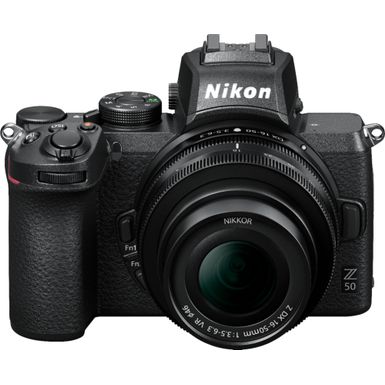 Alt View Zoom 1. Nikon - Z50 Mirrorless 4K Video Camera with NIKKOR Z DX 16-50mm f/3.5-6.3 VR Lens - Black