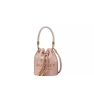 image of Marc Jacobs The Leather Bucket Bag (Mini, Rose) with sku:2s3hcr058h03|624-rose|o/s-corporatesignature