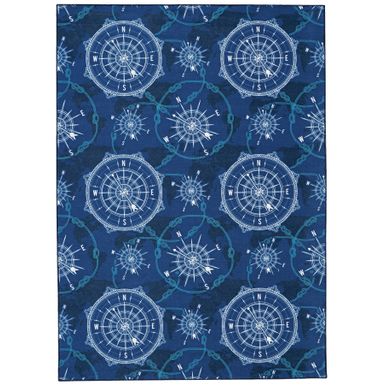 image of Weirley Blue And Ivory 2X3 Washable Area Rug with sku:lfxsr2555-linon