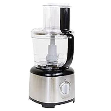 image of Kenmore 11-Cup Food Processor and Vegetable Chopper with Reversible Slicing/Shredding Disc, Chop, Slice, Shred, Mince, Grate, Puree, Stainless Steel, 500W, Black and Silver with sku:b09xbnn4lt-amazon