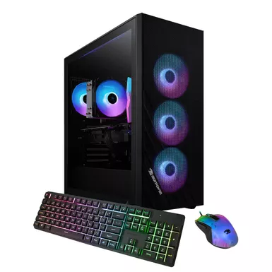 iBUYPOWER Scale SCA5N4601 Gaming Desktop Computer, AMD Ryzen 5 9600X 3.9GHz, 16GB RAM, 1TB SSD, NVIDIA GeForce RTX 4060 8GB, Windows 11 Home, Black