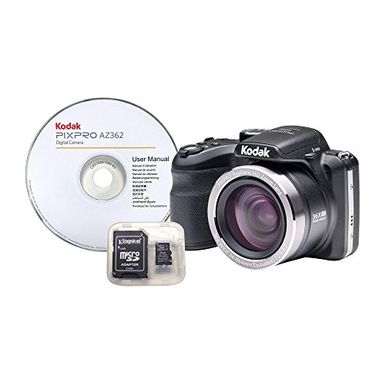 image of Kodak AZ362-BK4 36x Long Optical Zoom Bridge Digital Camera (Black) with sku:b017be38lk-kod-amz