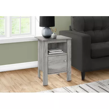 image of Accent Table/ Side/ End/ Nightstand/ Lamp/ Storage/ Living Room/ Bedroom/ Laminate/ Grey/ Transitional with sku:i-2142-monarch