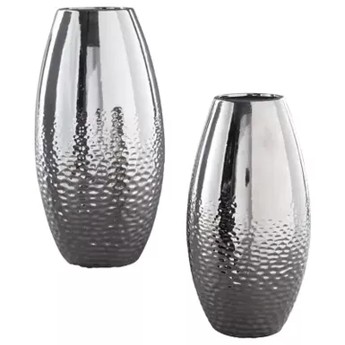image of Silver Finish Dinesh Vase Set (2/CN) with sku:a2000355-ashley