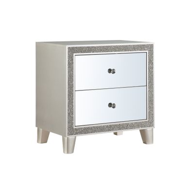 ACME Sliverfluff Nightstand, Mirrored & Champagne Finish