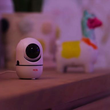 Alt View Zoom 17. MOBI - Cam HDX Smart HD Pan & Tilt Wi-Fi Baby Monitoring Camera with 2-way Audio and Powerful Night Vision - White