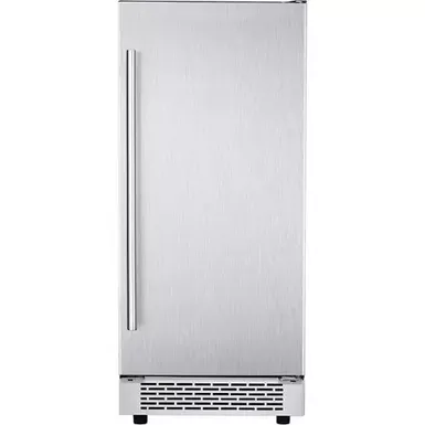 image of Hanover - The Vault Series 15" 32-Lb. Freestanding Icemaker with Reverible Door and Touch Controls - Silver with sku:bb21924163-bestbuy