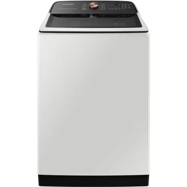 image of Samsung 5.5-Cu. Ft. Extra-Large Capacity Smart Top Load Washer with Super Speed Wash, Ivory with sku:wa55a7300ae-electronicexpress