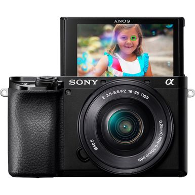 image of Sony - Alpha 6100 Mirrorless 4K Video Camera with E PZ 16-50mm Lens - Black with sku:bb21321064-6375665-bestbuy-sony