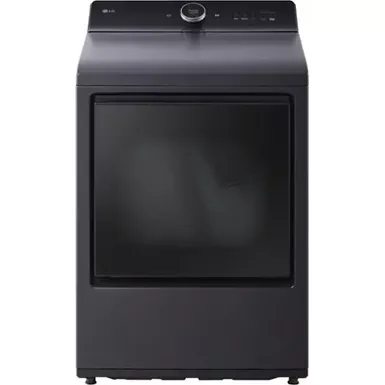 image of LG - 7.3 Cu. Ft. Smart Electric Dryer with Steam and EasyLoad Door - Matte Black with sku:bb22266236-bestbuy