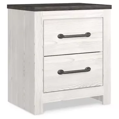 White/Gray Gerridan Two Drawer Night Stand