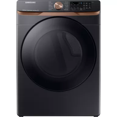 image of Samsung - 7.5 Cu. Ft. Stackable Smart Electric Dryer with Steam and Sensor Dry - Brushed Black with sku:bb22032826-bestbuy