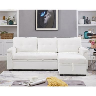 Naomi Home Laura Sectional Sleeper Sofa - Elegant L-Shaped Couch - Convertible Pull-Out Bed, Ample Storage, Sturdy Construction - Gray,...