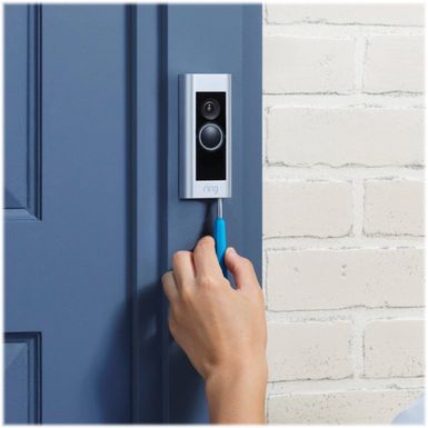 Alt View Zoom 12. Ring - Video Doorbell Pro Smart Wi-Fi - Wired - Satin Nickel