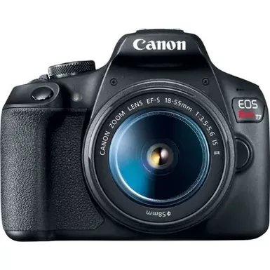 image of Canon - EOS Rebel T7 DSLR Video Camera with 18-55mm Lens - Black with sku:eosrebelt7-electronicexpress