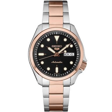 image of Seiko5 Sports 24-Jewel Two-Tone Stainless Steel Watch  with sku:srpe58-electronicexpress