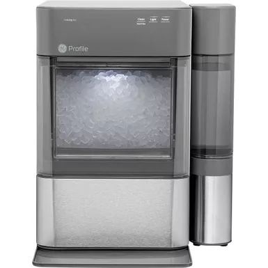 image of GE Profile - Opal 2.0 38-lb. Portable Ice maker with Nugget Ice Production, Side Tank and Built-in WiFi - Stainless Steel with sku:xpio13scss-abt