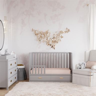 Little Seeds Haven 3-in-1 Convertible Storage Crib - White