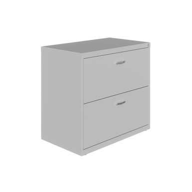 image of Space Solutions 2 Drawer 30in Arc Pull Lateral Cabinet Arctic Silver - Grey with sku:bu7b6bnqhrbgsgpa3naw1gstd8mu7mbs-overstock