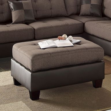 3 Piece Sectional Sofa with Ottoman - Grey