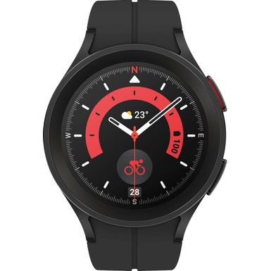 image of Samsung - Galaxy Watch5 Pro Titanium Smartwatch 45mm BT - Black with sku:bb22031186-6510873-bestbuy-samsung
