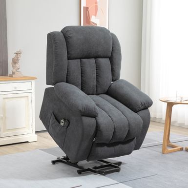 image of HOMCOM Power Lift Recliner Chair for Elderly Big and Tall with Massage - Grey with sku:jfbstqvmarz0vhknbqpd7qstd8mu7mbs-aos-ovr