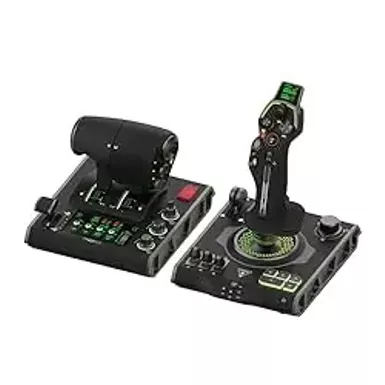 image of Turtle Beach VelocityOne Flightdeck Universal HOTAS Simulation System Joystick & Throttle for Air & Space Combat Simulation For Windows 10 & 11 PCs - Touch Display & Buttons, 139 Programmable Controls with sku:b0cpq7rf6z-amazon