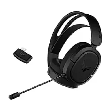 image of ASUS TUF Gaming H1 Wireless Headset ,  Discord Certified Mic, 7.1 Surround Sound, 40mm Drivers, 2.4GHz, USB-C, Lightweight, 15 Hour Battery Life, for PC, Mac, Switch, Mobile Devices, PS4, PS5 - Black with sku:b09m17q9qp-amazon