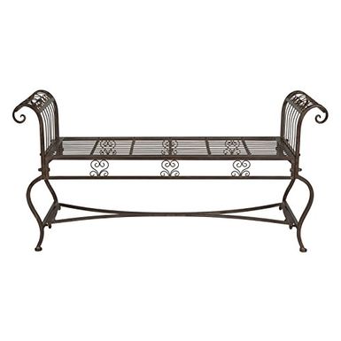 image of Safavieh Outdoor Collection Brielle Bench, Rustic Brown with sku:chygpuywvr6ftfvix8xwxqstd8mu7mbs-overstock