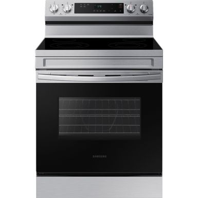 Front Zoom. Samsung - 6.3 cu. ft. Freestanding Electric Range with WiFi and Steam Clean - Stainless steel
