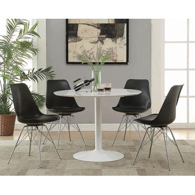 image of Armless Dining Chairs Black and Chrome (Set of 2) with sku:102682-coaster
