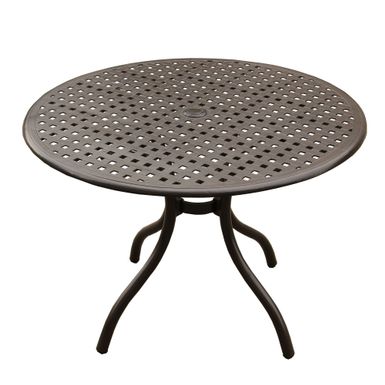 image of Modern Outdoor Mesh Aluminum 42-in Round Patio Dining Table - N/A - Brown with sku:mvtb8x5imqz0ew6swf4zqgstd8mu7mbs-overstock